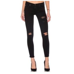❌ SOLD ❌ Adriano Goldschmied Skinny Ankle Black Ripped Jeans EUC